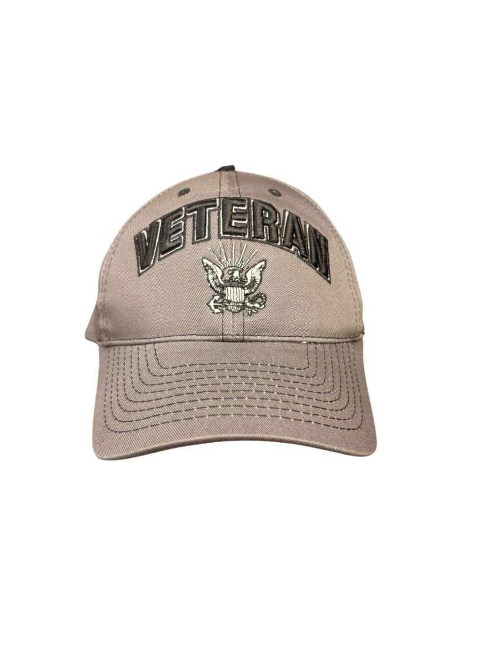Black Ink Design Mens Charcoal Cotton U.S. Navy Veteran Adjustable Baseball Hat
